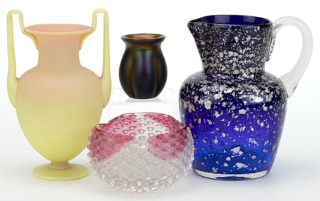 ASSORTED ART GLASS, LOT OF FOUR