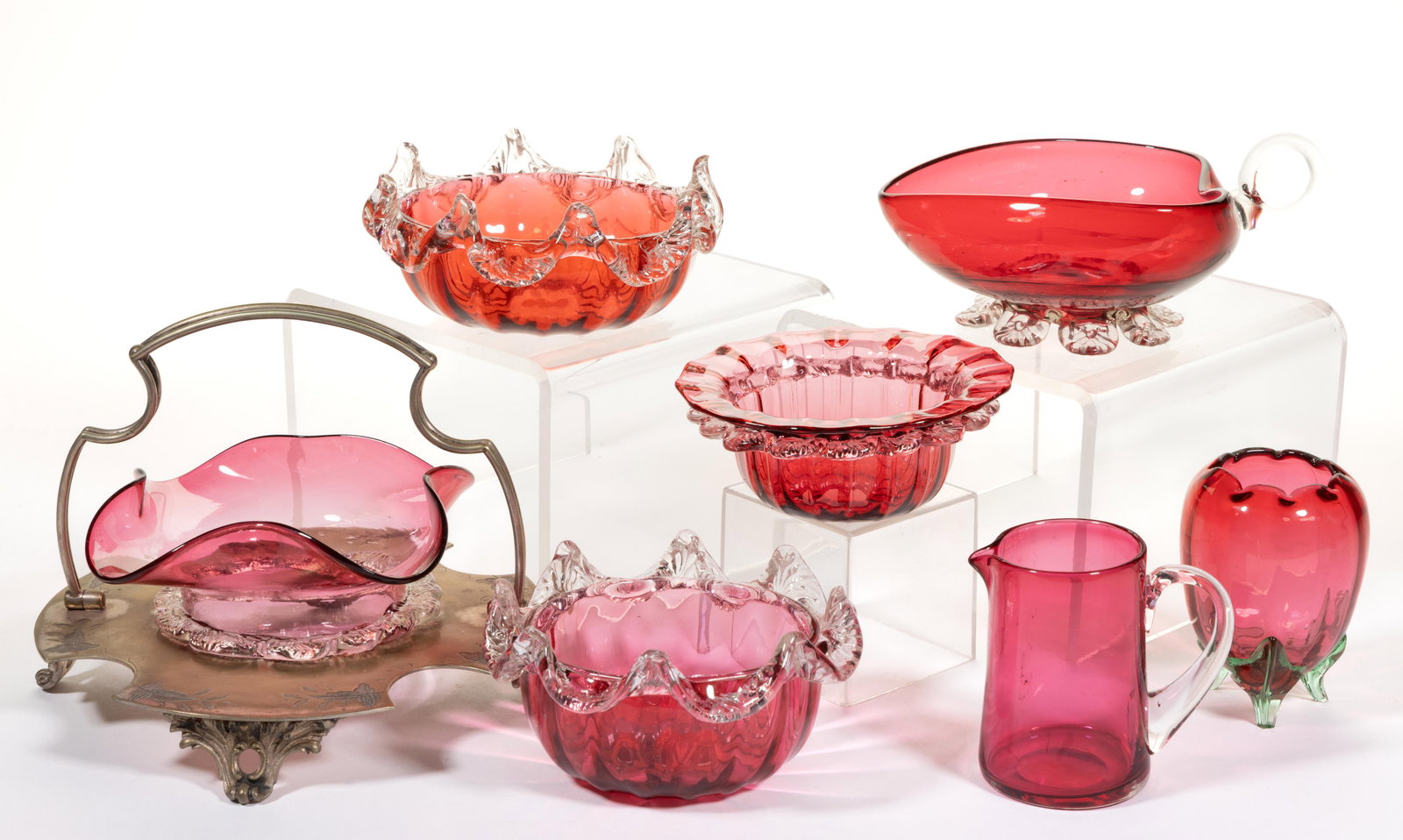 ASSORTED VICTORIAN GLASS ARTICLES, LOT OF SEVEN (1 of 1)