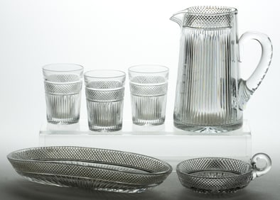 LIBBEY BRILLIANT CUT GLASS ARTICLES, LOT OF SIX