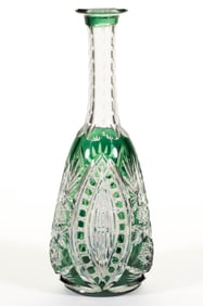 BRILLIANT PERIOD CUT GLASS TRIANGULAR DECANTER