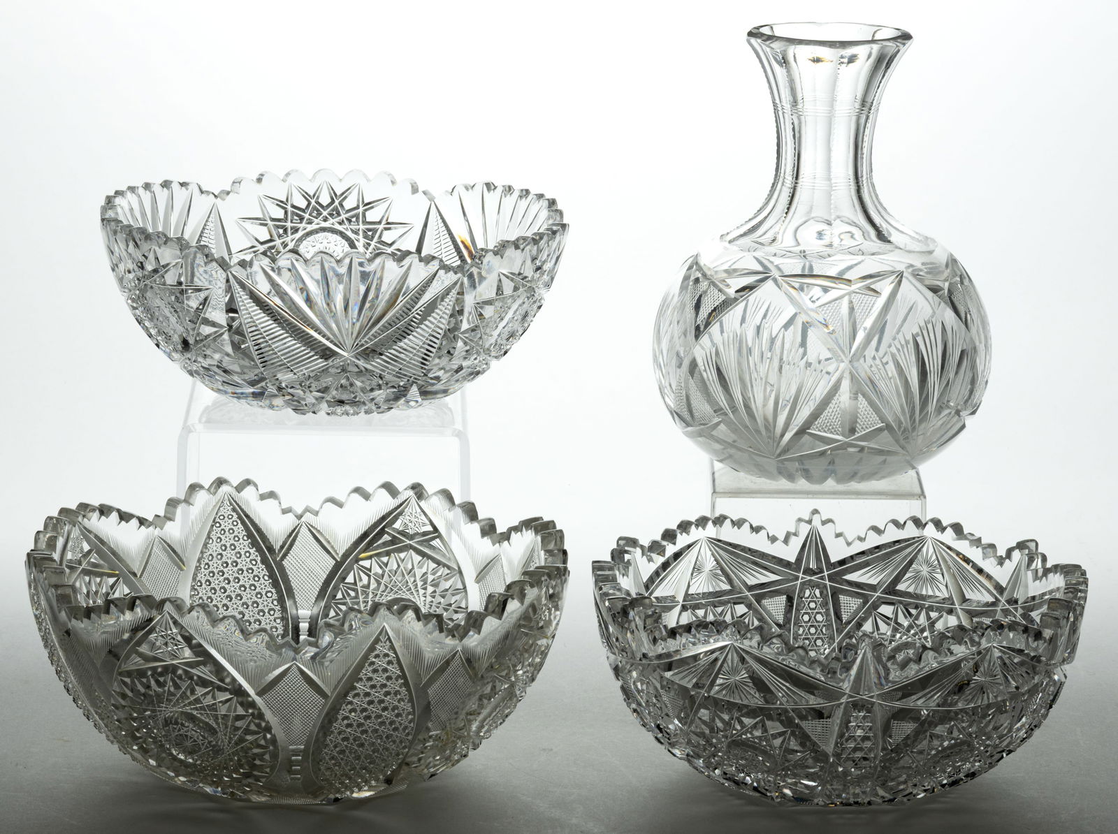 AMERICAN BRILLIANT CUT GLASS TABLE ARTICLES, LOT OF FOUR (1 of 1)