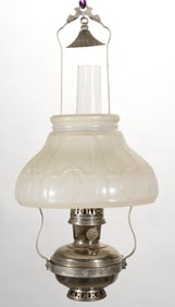 ALADDIN MODEL NO. 11 NICKEL-PLATED KEROSENE HANGING LAMP