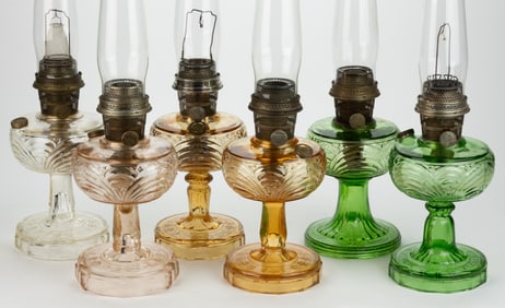 ALADDIN MODEL B-40, B-41, B-48, B-53, B-53 P, B-55 / WASHINGTON DRAPE KEROSENE STAND LAMPS, LOT OF