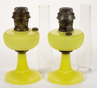 ALADDIN MODEL B-88 / VERTIQUE KEROSENE STAND LAMPS, LOT OF TWO