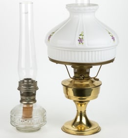 ALADDIN CONTEMPORARY KEROSENE STAND LAMPS, LOT OF TWO