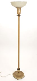 FAIRMOUNT TORCHIERE ELECTRIC FLOOR LAMP WITH ALACITE REFLECTOR / SHADE