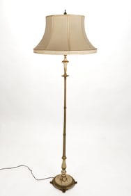 AMERICAN OR CONTINENTAL PARCEL-GILT BRONZE FLOOR LAMP