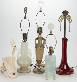 ALADDIN AND OTHER ELECTRIC LAMPS, LOT OF FIVE