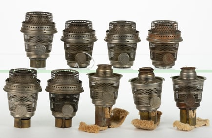 ALADDIN MODEL B NU-TYPE LOX-ON KEROSENE LAMP BURNERS, LOT OF NINE