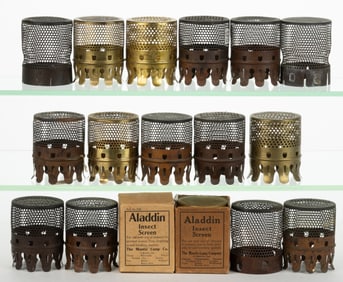 ALADDIN BRASS BUG / INSECT SCREENS, LOT OF 17