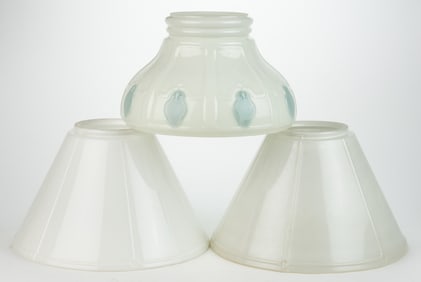 ASSORTED ALADDIN KEROSENE LAMP SHADES, LOT OF THREE