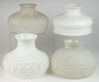 ASSORTED ALADDIN - STYLE KEROSENE LAMP SHADES, LOT OF FOUR