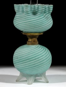 SWIRL SATIN ART GLASS MINIATURE LAMP