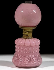 CASED GLASS EMBOSSED LOBE PATTERNED MINIATURE LAMP