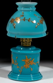 DECORATED CASED GLASS MINIATURE LAMP