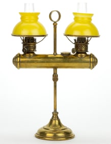 PATENTED CHARLES SPENCER BRASS MINIATURE STUDENT LAMP