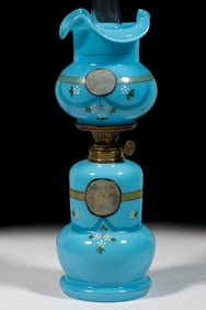 VICTORIAN CORALINE DECORATED MINIATURE LAMP