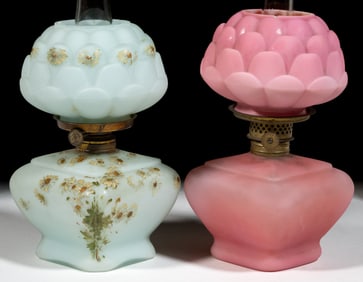 ROSE MINIATURE LAMPS, LOT OF TWO