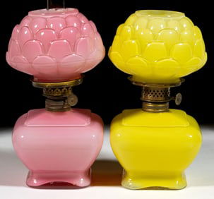 ROSE MINIATURE LAMPS, LOT OF TWO