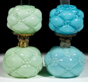 QUILTED PHLOX / FLORETTE MINIATURE LAMPS, LOT OF TWO