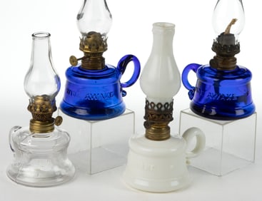 ASSORTED WIDE AWAKE MINIATURE FINGER LAMPS, LOT OF FOUR