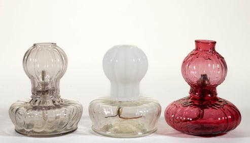 ASSORTED PATTERNED MINIATURE GLOW LAMPS, LOT OF THREE