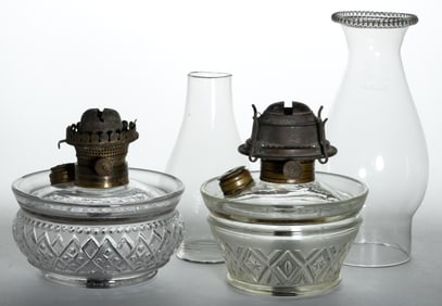 ASSORTED LOMAX KEROSENE BRACKET LAMP FONTS, LOT OF TWO