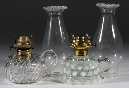 ASSORTED PATTERNED FINGER LAMPS, LOT OF TWO