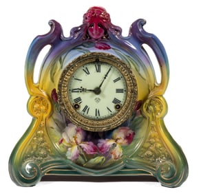 ANSONIA "LA CHAPELLE" CHINA CASE MANTLE / SHELF CLOCK