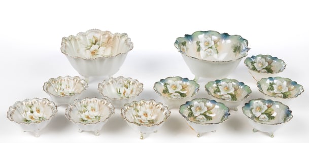 R.S. PRUSSIA PORCELAIN NUT SETS, LOT OF TWO