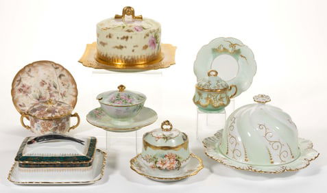 FRENCH LIMOGES / AUSTRIAN PORCELAIN TABLE ARTICLES, LOT OF SEVEN