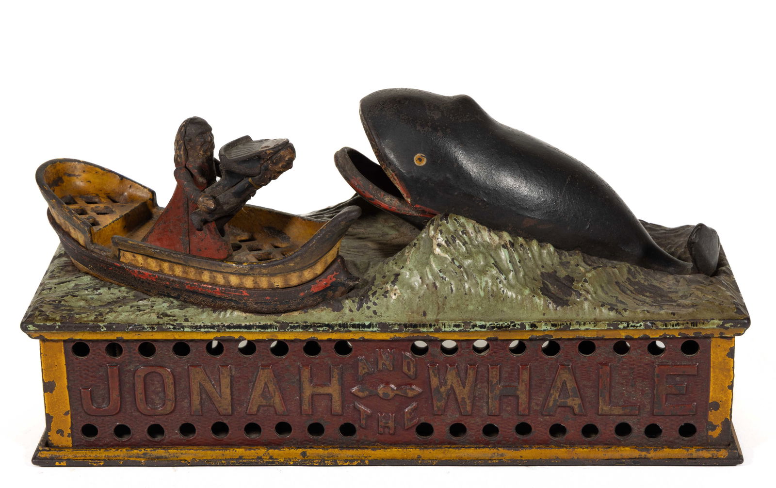 JONAH AND THE WHALE CAST-IRON MECHANICAL BANK