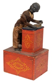 IVES, BLAKESLEE, & CO., BRIDGEPORT, CONNECTICUT, "PREACHER AT THE PULPIT" CLOCKWORK TOY
