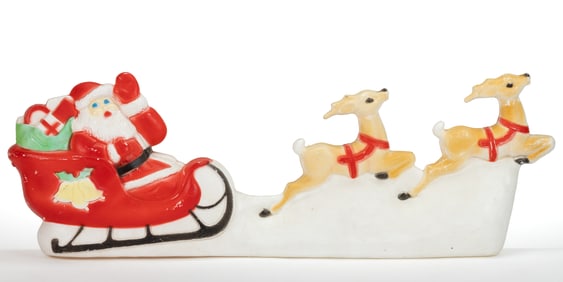 UNION PRODUCTS INC. BLOW MOLD LIGHTED SANTA IN SLEIGH