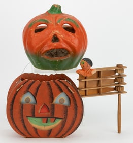 ASSORTED GERMAN AND AMERICAN HALLOWEEN ARTICLES, LOT OF THREE