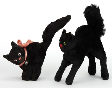 VINTAGE GERMAN STEIFF STUFFED HALLOWEEN BLACK CAT