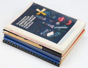 FIGURAL GLASS CANDY CONTAINER COLLECTING REFERENCE BOOKS, LOT OF FIVE
