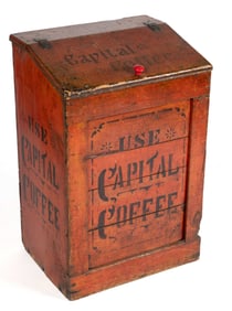 COUNTRY STORE PAINTED PINE COFFEE BIN