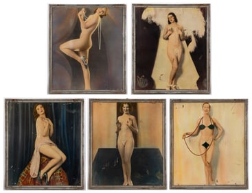 RARE AMERICAN PIN-UP PHOTOGRAPHIC PRINTS, LOT OF FIVE