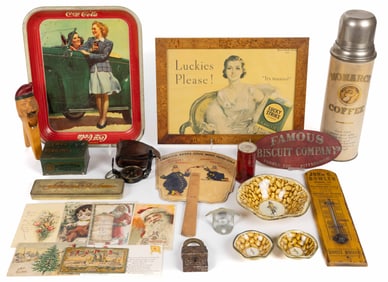 ASSORTED AMERICAN ADVERTISING AND OTHER ARTICLES, UNCOUNTED LOT