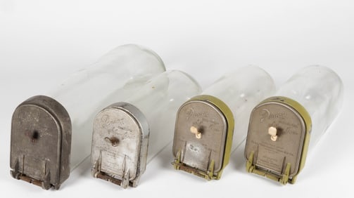 COUNTRY STORE HORIZONTAL GLASS SHOW JARS, LOT OF FOUR