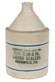 JACKSONVILLE, FLORIDA MERCHANT'S STONEWARE ADVERTISING JUG
