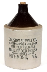 RICHMOND, VIRGINIA MERCHANT'S STONEWARE ADVERTISING JUG