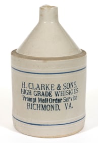 RICHMOND, VIRGINIA STONEWARE WHISKEY ADVERTISING JUG