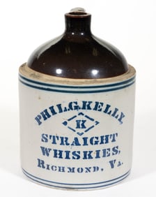 RICHMOND, VIRGINIA MERCHANT'S STONEWARE WHISKEY ADVERTISING JUG