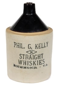 RICHMOND, VIRGINIA MERCHANT'S STONEWARE WHISKEY ADVERTISING JUG