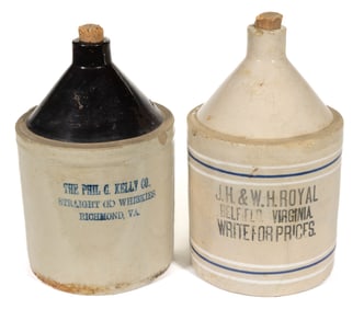 RICHMOND, VIRGINIA MERCHANT'S STONEWARE ADVERTISING JUGS, LOT OF TWO