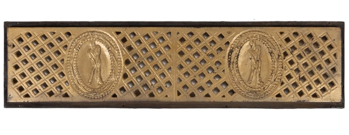 AMERICAN PAINTED CAST-IRON GOLFER GRATE / PLAQUE