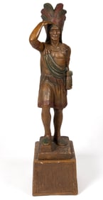 AUSTIN PRODUCTIONS BRONZE-CLAD CIGAR STORE INDIAN FIGURE