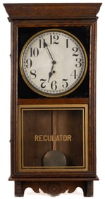 SESSIONS CLOCK CO., FORESTVILLE, CONNECTICUT OAK REGULATOR WALL CLOCK